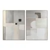Canvas DKD Home Decor Beige Grey Abstract Urban 100 x 4 x 140 cm (2 Units)