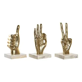Decorative Figure DKD Home Decor White Golden Hands Loft 10 x 10 x 20 cm