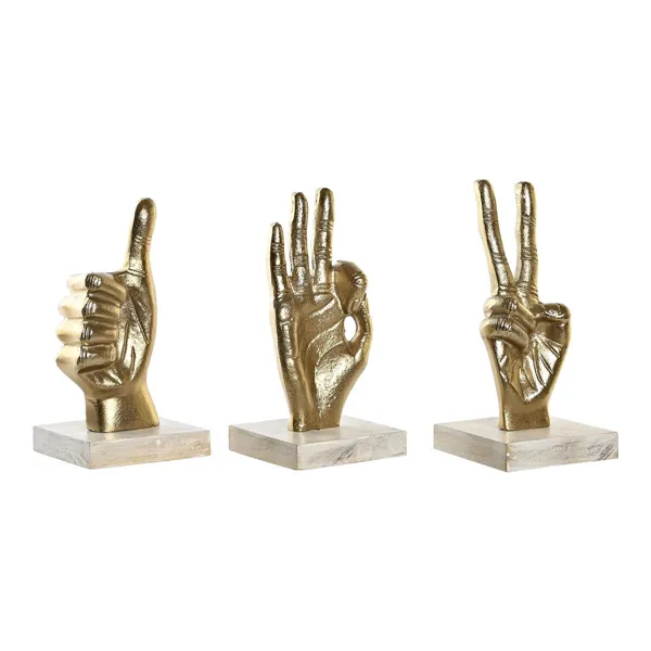 Decorative Figure DKD Home Decor White Golden Hands Loft 10 x 10 x 20 cm