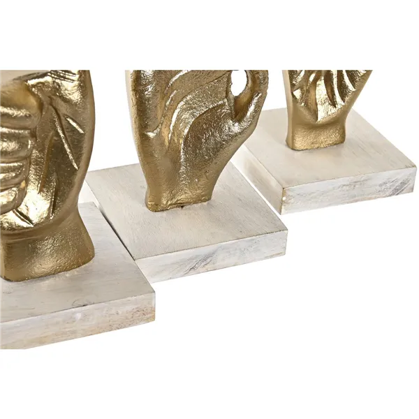 Decorative Figure DKD Home Decor White Golden Hands Loft 10 x 10 x 20 cm