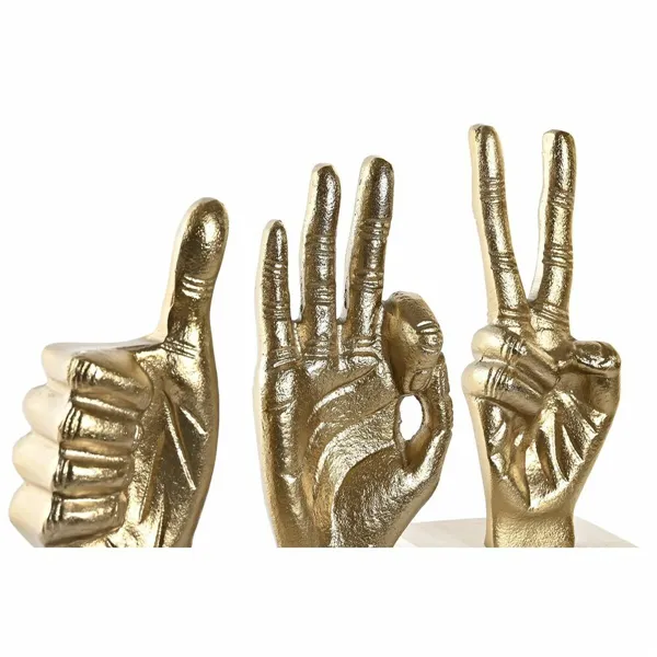 Decorative Figure DKD Home Decor White Golden Hands Loft 10 x 10 x 20 cm