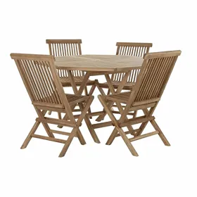 Garden furniture DKD Home Decor Brown 120 x 120 x 75 cm (5 Pieces)