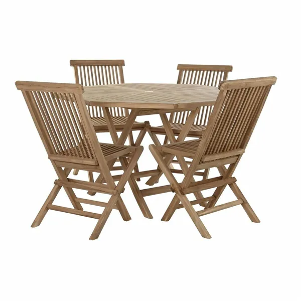 Garden furniture DKD Home Decor Brown 120 x 120 x 75 cm (5 Pieces)