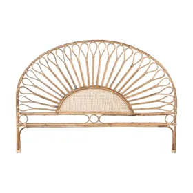 Headboard DKD Home Decor Natural Sunflower Wood Rattan 178 x 4 x 90 cm 178 x 4 x 127 cm