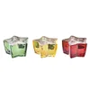 Candle DKD Home Decor Yellow Red Green Star Christmas 10 x 10 x 5,5 cm (3 Units)
