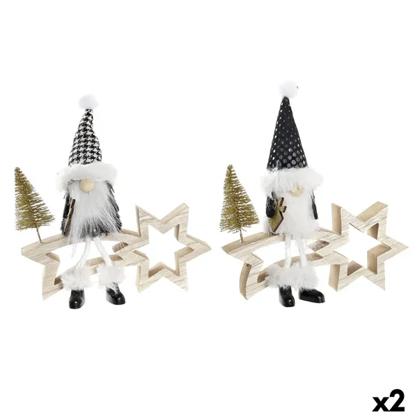 Christmas star DKD Home Decor Polyester MDF Star (2 Units) (18 x 6 x 19 cm)