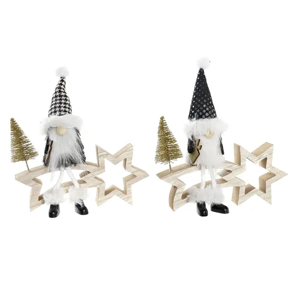 Christmas star DKD Home Decor Polyester MDF Star (2 Units) (18 x 6 x 19 cm)