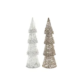 Lighting decoration DKD Home Decor Christmas Champagne Tree White (14 x 14 x 50 cm) (2 Units)