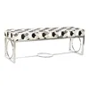 Bench DKD Home Decor White Brown Black Silver Steel 122 x 41 x 44 cm