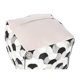 Pouffe DKD Home Decor White Black 45 x 45 x 40 cm