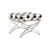 Bench DKD Home Decor Silver Black Steel Leather White (53 x 40 x 43 cm)
