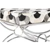 Bench DKD Home Decor Silver Black Steel Leather White (53 x 40 x 43 cm)