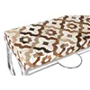 Bench DKD Home Decor Brown Steel Leather White (122 x 41 x 44 cm)