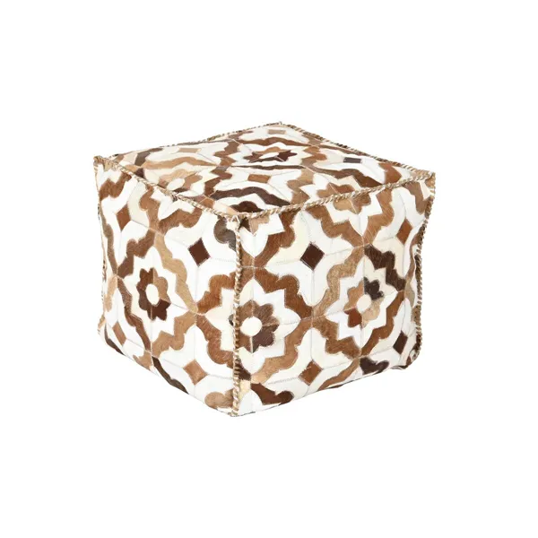 Pouffe DKD Home Decor White Brown 45 x 45 x 40 cm