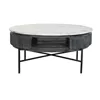Centre Table DKD Home Decor Marble Mango wood (90 x 90 x 42 cm)