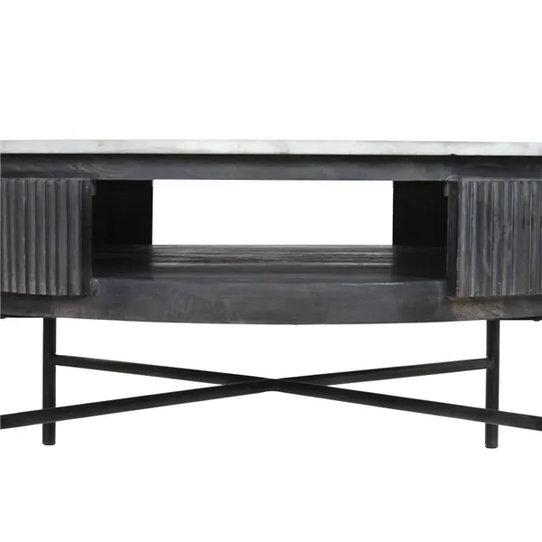 Centre Table DKD Home Decor Marble Mango wood (90 x 90 x 42 cm)