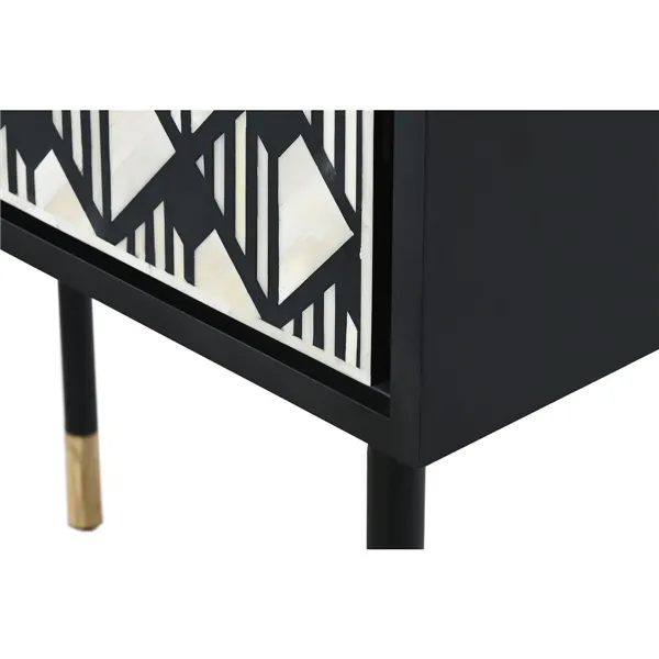 Cupboard DKD Home Decor Black White Bone Resin MDF Wood (75 x 40 x 180 cm)