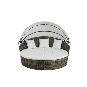 Garden day bed DKD Home Decor White Aluminium Steel synthetic rattan 175 x 175 x 145 cm