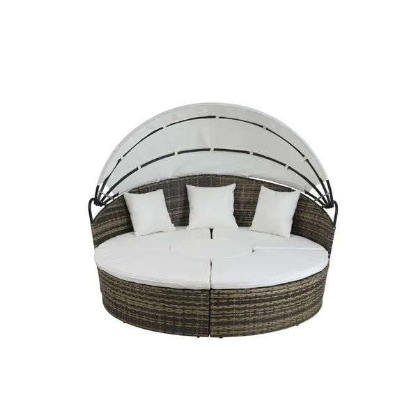 Garden day bed DKD Home Decor White Aluminium Steel synthetic rattan 175 x 175 x 145 cm
