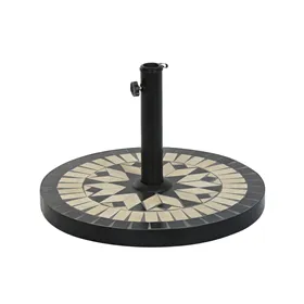 Base for beach umbrella DKD Home Decor Black Stainless steel White Stoneware (50 x 50 x 32,5 cm)