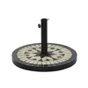 Base for beach umbrella DKD Home Decor Black Stainless steel White Stoneware (50 x 50 x 32,5 cm)