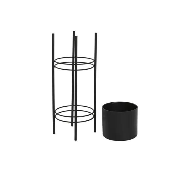 Set of Planters DKD Home Decor Black Metal 30 x 30 x 70 cm
