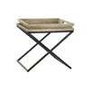 Side table DKD Home Decor Black Natural Metal Mango wood 55 x 45 x 53 cm