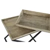 Side table DKD Home Decor Black Natural Metal Mango wood 55 x 45 x 53 cm
