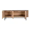 TV furniture DKD Home Decor Brown Black Natural Marble Acacia 145 x 45 x 60 cm