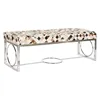Bench DKD Home Decor Brown Beige Silver Camel Steel 122 x 41 x 44 cm