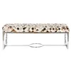 Bench DKD Home Decor Brown Beige Silver Camel Steel 122 x 41 x 44 cm