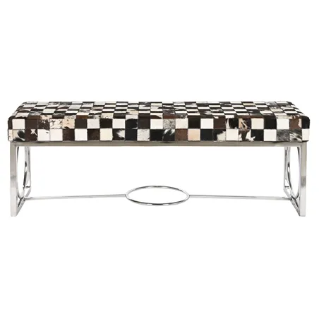 Bench DKD Home Decor Cream Silver Dark brown Steel 122 x 41 x 44 cm