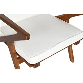 Armchair DKD Home Decor White Brown Dark brown Polyester Teak 64 x 76 x 77 cm