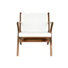 Armchair DKD Home Decor White Brown Dark brown Polyester Teak 64 x 76 x 77 cm