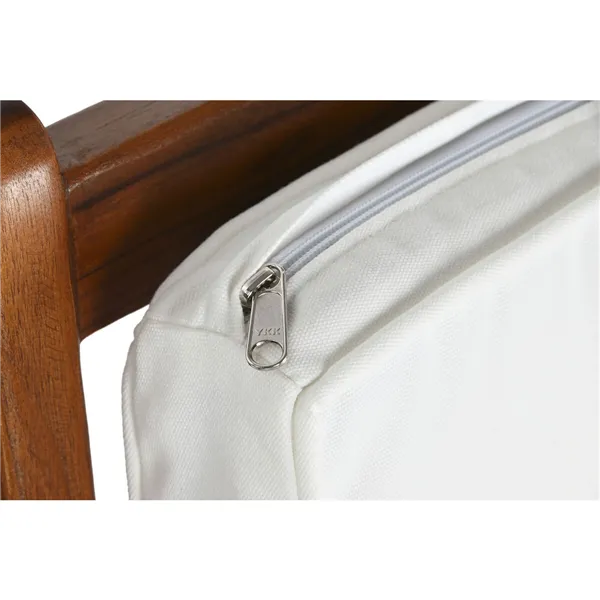 Armchair DKD Home Decor White Brown Dark brown Polyester Teak 64 x 76 x 77 cm