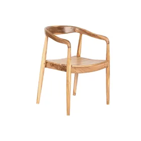 Chair DKD Home Decor Brown Light brown Leather Teak 56 x 51 x 78 cm