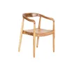 Chair DKD Home Decor Brown Light brown Leather Teak 56 x 51 x 78 cm