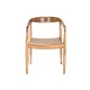 Chair DKD Home Decor Brown Light brown Leather Teak 56 x 51 x 78 cm