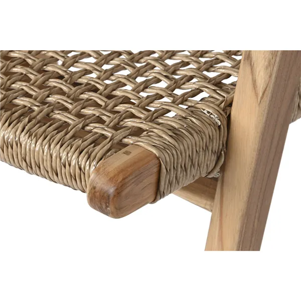 Chair with Armrests DKD Home Decor Beige Natural 55 x 60 x 85 cm