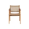 Chair with Armrests DKD Home Decor Beige Natural 55 x 60 x 85 cm