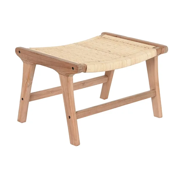 Bench DKD Home Decor White Brown Beige Teak 65 x 47 x 40 cm