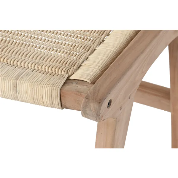 Bench DKD Home Decor White Brown Beige Teak 65 x 47 x 40 cm
