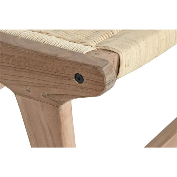 Bench DKD Home Decor White Brown Beige Teak 65 x 47 x 40 cm