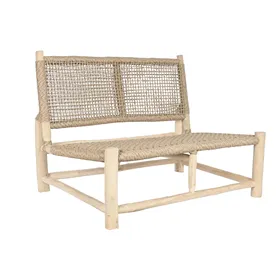 Garden sofa DKD Home Decor White Natural Teak 120 x 81 x 84 cm