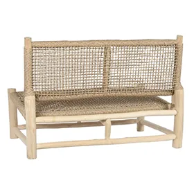 Garden sofa DKD Home Decor White Natural Teak 120 x 81 x 84 cm