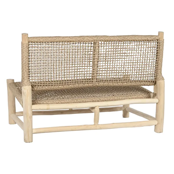 Garden sofa DKD Home Decor White Natural Teak 120 x 81 x 84 cm