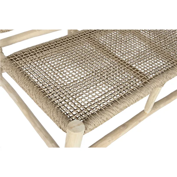 Garden sofa DKD Home Decor White Natural Teak 120 x 81 x 84 cm