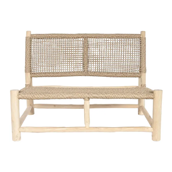 Garden sofa DKD Home Decor White Natural Teak 120 x 81 x 84 cm