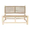 Garden sofa DKD Home Decor White Natural Teak 120 x 81 x 84 cm