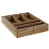 Cutlery Organiser DKD Home Decor Natural Acacia 35 x 30 x 7 cm